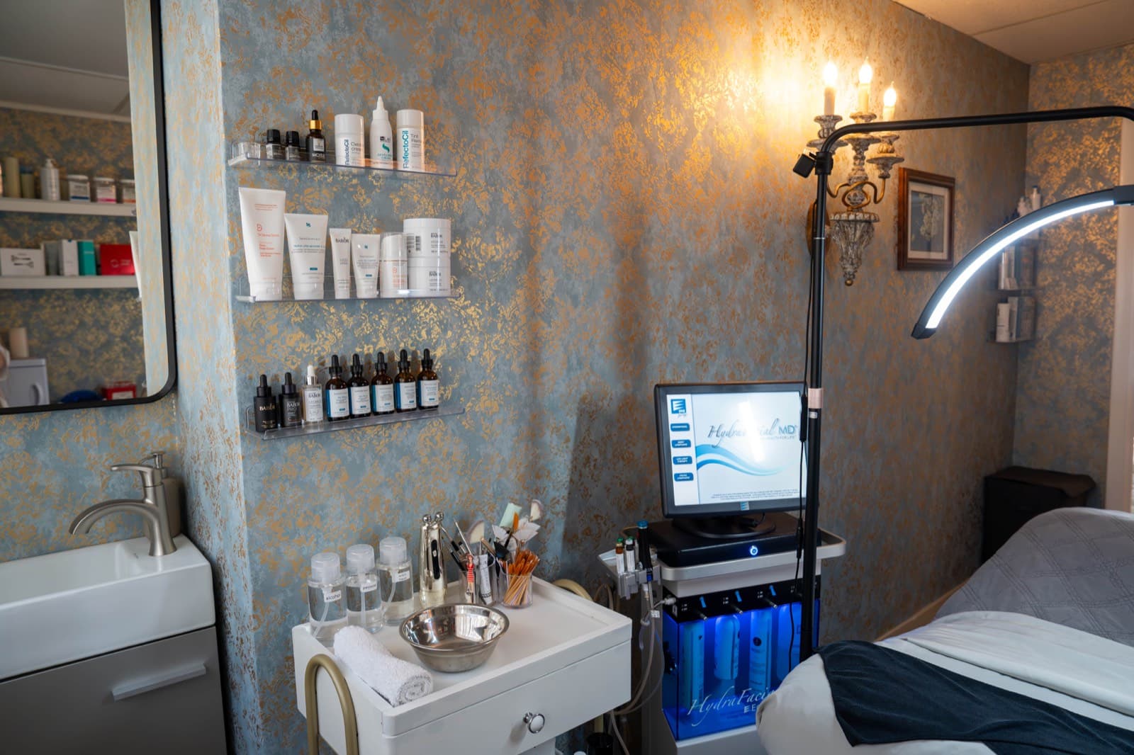 Private med spa treatment room at LNO Boutique in Centennial, Colorado